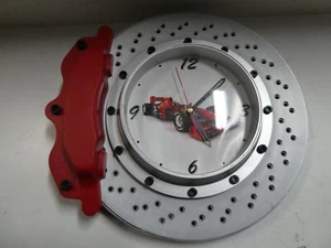 RETRO F1 FORMULA ONE CAR RACING CLOCK PLASTIC BREMBO MODEL BRAKE CALLIPER SHAPE - Picture 1 of 6