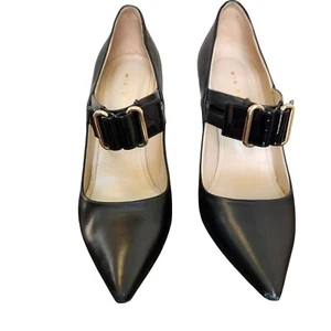 Mia Becar Women 7 Black Marilyn Pump 70 Stiletto Heels W/Buckle Corpcore Classic - Picture 1 of 9