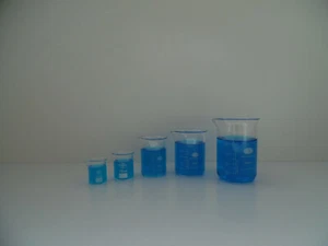 Glass Beaker Set 1 x 5ml 10ml 25ml 50ml 100ml Lab Glassware Borosilicate Glass - Picture 1 of 2