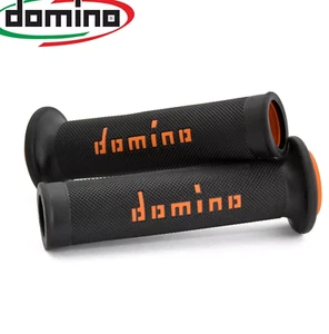 MANOPOLE DOMINO A010 MOTO SCOOTER STRADALI Nero Arancione ON ROAD RACING Forate - Imagen 1 de 4