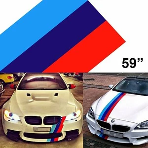 59" M-Colored Stripe Custom Exterior Decor Sticker For BMW Body Hood Bumper Roof - Picture 1 of 12