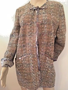 Kultige DEWILDE KOOS Band Fantasy Tweed & Seide Topper Jacke Mantel, 6 - Bild 1 von 11