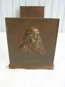 Vintage Folding bookstand bookslide Poet William Cullen Bryant Bronze look metal - Picture 1 of 9