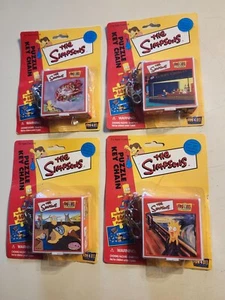 Simpsons 2000 Fun-4-All set of 4 fine art 60-piece puzzle keychains MOC - Picture 1 of 2