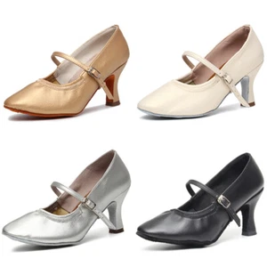 Brandneu moderne Damenballsaal Latin Tango Tanzschuhe mit Absatz Salsa 4 Farben - Bild 1 von 24