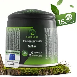(11,54 EUR/kg) 15x 190g Butan Stechkartusche Gaskartusche Lötbrenner Campingkoc - Bild 1 von 8