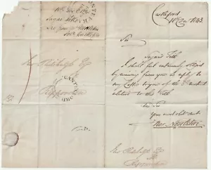 1843 YORKS UDC CASTLEFORD & PONTEFRACT PMK THOMAS NETTLESTON GEORGE RIDEHALGH - Foto 1 di 1