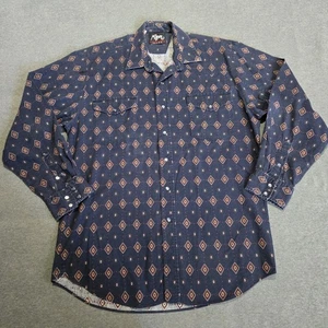 Vintage Roper Shirt Mens XL Blue Red Pearl Snap Southwestern Aztec Western Rodeo - Picture 1 of 9