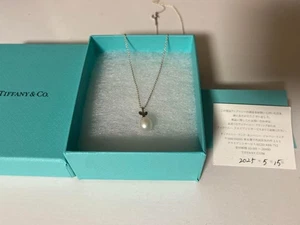 Authentische Tiffany & Co. Silber Paloma Picasso Perle Olivenblatt Anhänger Halskette - Bild 1 von 2