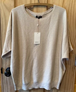Neu mit Etikett Quitte Pullover Kaschmir Baumwollmischung Large meliert haferflocken leicht cool - Bild 1 von 7