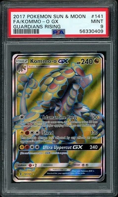 2017 Pokemon SM Guardians Rising Kommo-o GX Full Art #141 PSA 9 MINT - Image 1 of 2