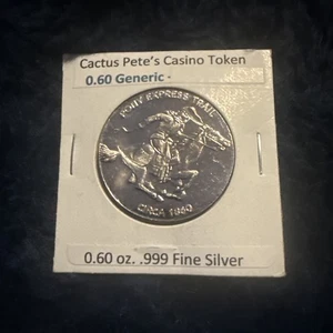 Cactus Pete’s Casino Resort Jackpot Gaming Token 999 Fine Silver Mint - Picture 1 of 2