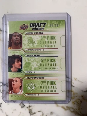 Steph Curry , James Harden Rubio Rookie /50 Ssp Rc Rare Legends Ud Draft Edition - Image 1 of 4