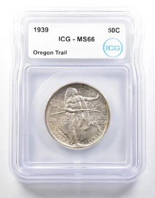 1939 Oregon Trail Commemorative Half Dollar MS66 ICG *0137 - Image 1 of 3