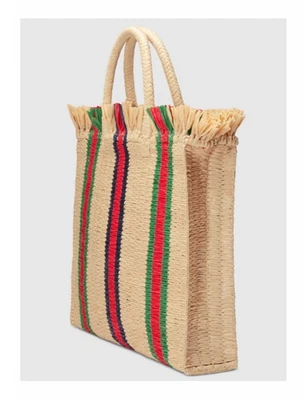 Nuevo Auténtico Bolso Shopper Gucci Natural Tejido Paja Grande Foto 1 de 4