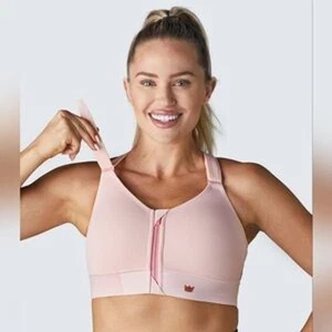 NUEVO CON ETIQUETAS SHEFIT Blush Rosa Ajustable Alto Impacto Sujetador Deportivo Mujer  - Imagen 1 de 8