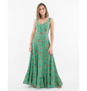 Maxi Vestido Coline Boho Floral Gitano Para Mujer Grande Volantes Dobladillo Festival - Imagen 1 de 8