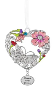 Z2 Nurses make a difference butterfly LOVE'S GARDEN ORNAMENT Ganz heart - Picture 1 of 2