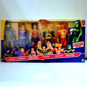 "PAQUETE DE 6 FIGURAS DE ACCIÓN DE LA LIGA DE LA JUSTICIA DIFÍCIL DE ENCONTRAR TRU FFF19 TORMENTA DE FUEGO FLECHA VERDE 12" - Imagen 1 de 7
