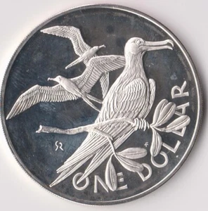1977 BRITISH VIRGIN ISLANDS SILVER DOLLAR PROOF. LOW MINTAGE! 17,000 - Picture 1 of 2