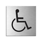 Schild  Rollstuhl Behinderte Aluminium gebürstet 12x12cm 