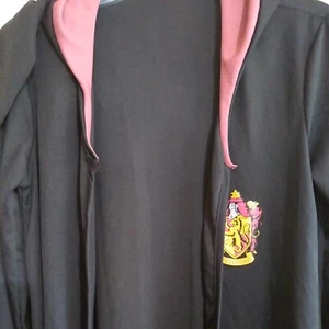 Harry Potter Gryffindor Robe Knit Black Hooded Burgundy Accents Rubie's L Large - Picture 1 of 6