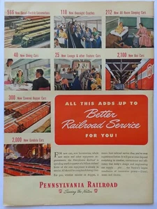 Anuncio impreso ferrocarril Pennsylvania 1948 vintage. Mejor servicio ferroviario - Imagen 1 de 1