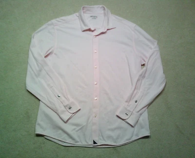 Camisa masculina de malha com botões GG extra grande rosa nova sem etiquetas Untuckit - Imagem 1 de 4