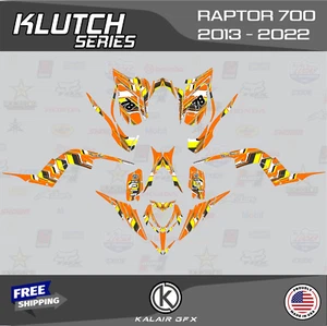 Graphics Kit for YAMAHA RAPTOR 700 (2013-2022) 16 MIL 700R Klutch Series- Orange - Picture 1 of 6