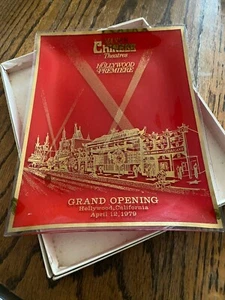 Vintage 1979 Mann's Chinese Theater Hollywood Grand Opening - Red/Gold Glass - Picture 1 of 4