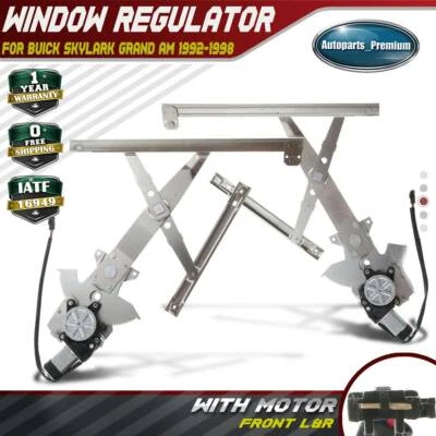 2x Regulador de ventana con motor para Buick Skylark Grand Am 92-98 4 puertas delantero derecho y derecho Foto 1 de 4