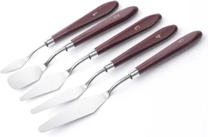 5-teiliges Set Metall Künstler Spatel Palette Messer Werkzeug für Öl Acryl Kunst Malerei Leinwand - Bild 1 von 7