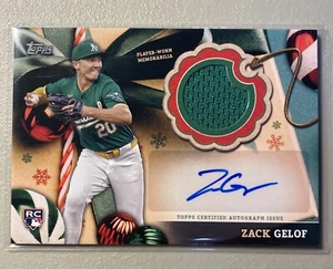 2024 Topps Holiday Edition Auto Relic #EG ZACK GELOF RC SSP (Athletics A's)  /50 - Picture 1 of 2