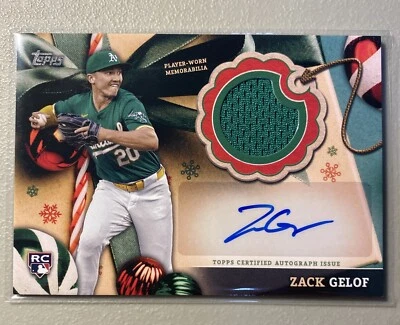 2024 Topps Holiday Edition Auto Relic #EG ZACK GELOF RC SSP (Athletics A's)  /50 - Image 1 of 2