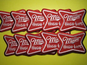 MILLER HIGH LIFE BEER PATCH WHOLESALE LOT 10 PIECE IRON ON, SM CREST SIZE - Picture 1 of 3