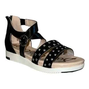 Sam Edelman Little Girls Audrea Cassie Sandals Black Faux Leather 4M New - Picture 1 of 10
