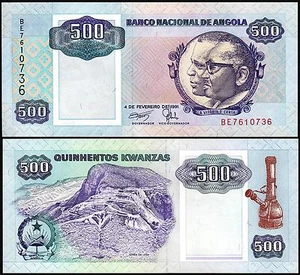 Angola 500 Kwanzas 1991 unc aufeinanderfolgend 2 Stück Paar P-128b S 17 - Bild 1 von 3