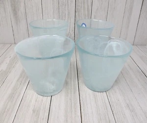 Lot of 4 Ecoglass RavenHead Light Blue White Swirl Glasses 10 oz. Made in Spain - Picture 1 of 12