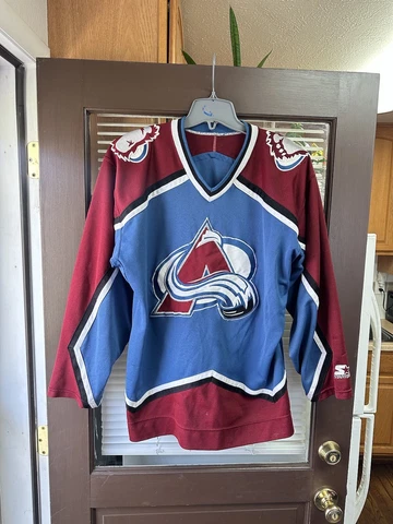 Vintage STARTER Colorado Avalanche REVERSE COLORWAY RARE NHL Hockey Jersey Cover