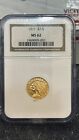 1911 $2 1/2 Gold Indian $2.5 MS62 NGC Older Holder