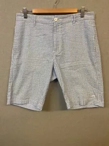Stussy Mens Size 32 Blue White Check Casual Golf Shorts - Picture 1 of 7