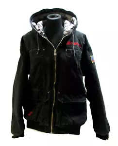 Snap On Tools Giacca Tela Nero Rosso Cappuccio Trapuntato Abbigliamento da Lavoro Cappotto Uomo 2XL - Foto 1 di 10