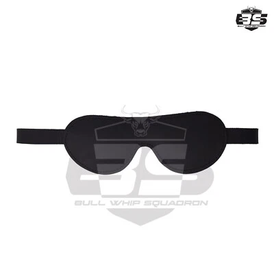 Real Cowhide Leather Mask, Black Leather Soft Padded Eye Mask For Unisex Couples - Image 1 of 4