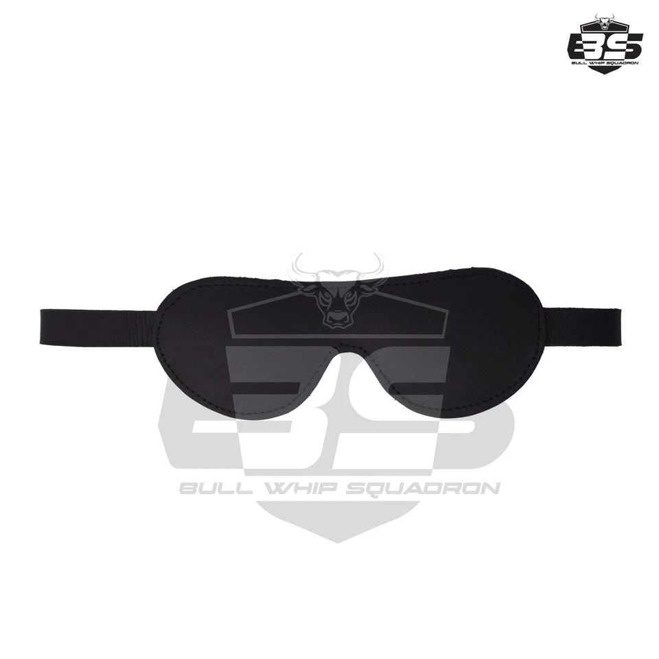 Маска из натуральной воловьей кожи, черная кожаная мягкая с подкладкой маска для глаз для пар унисекс - Изображение 1 из 4