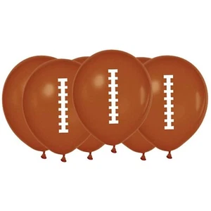 Football Design Latex Balloons, 6 CT, 12 Inch Size (110547) - Picture 1 of 1