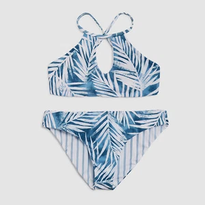 $306 Splendid Girl's Blue Print Reversible Two-Piece Swimsuit Size 14 - Picture 1 of 1