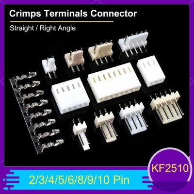KF2510 2.54mm Straight / Right Angle Plug Socket Crimps 2-10Pin Crimps Connector - Image 1 of 4