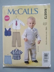 INFANT SHIRT/PANTS/VEST/SHORTS/TIE, Size NB/S/M/L/XL - McCALL'S Sew.Pattern 6873 - Picture 1 of 2
