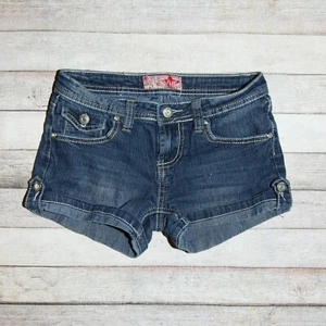 YMI Girls Size 10 Denim Blue Cuffed Jean Shorts - Picture 1 of 11