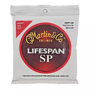 Martin & Co. Lifespan SP MSP7100 Light Phosphor Bronze Acoustic Guitar Strings - Picture 1 of 2